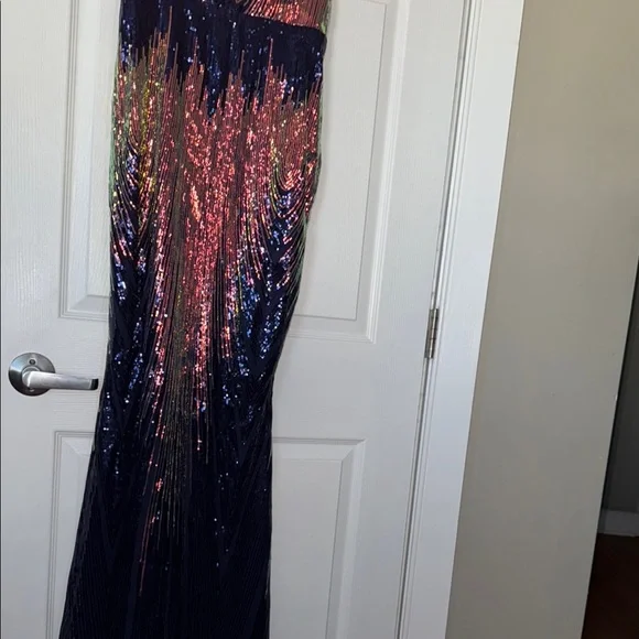 Multicolor Sequin Dress with Spaghetti Straps - Picture 8 of 16